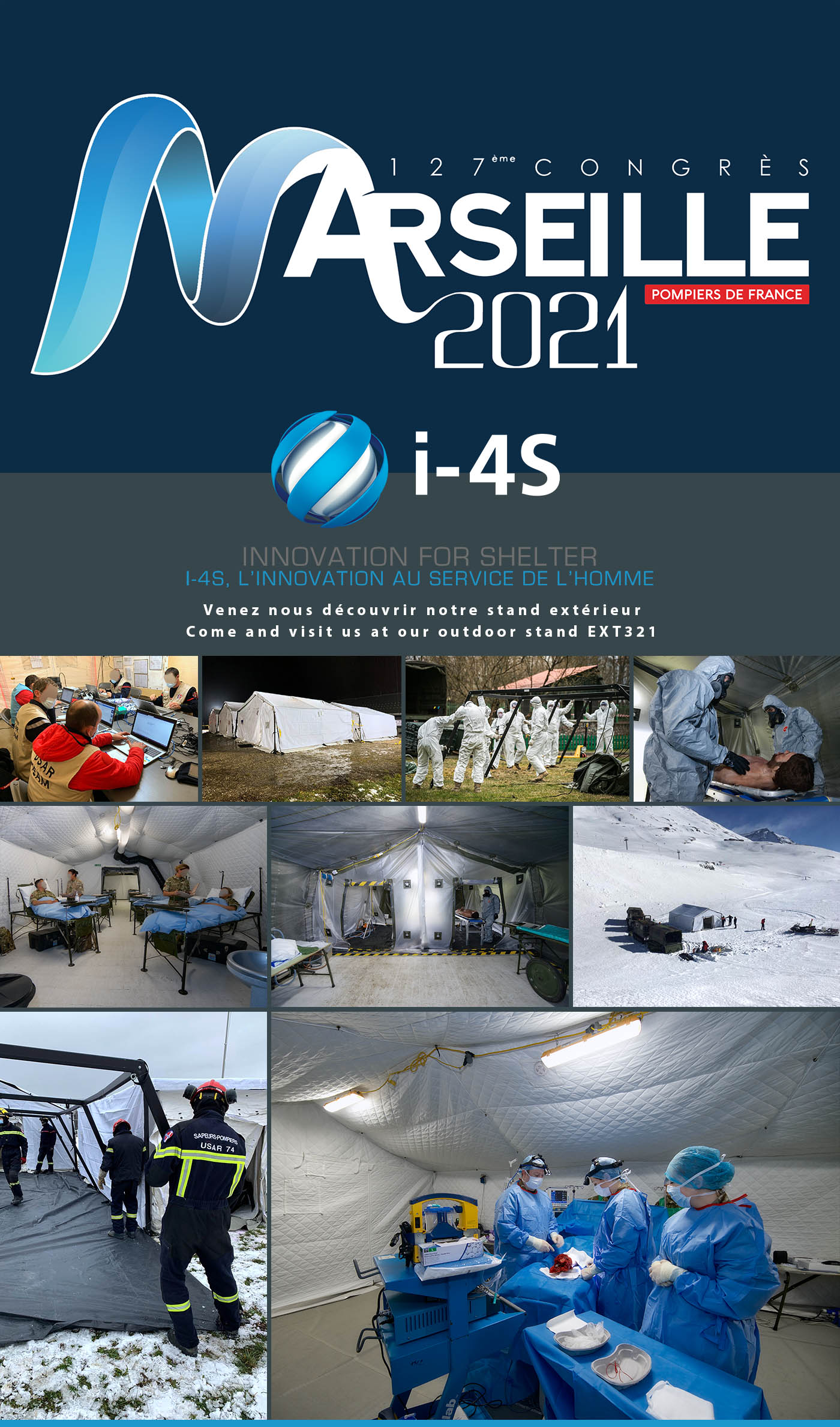 I-4S est fier de vous retrouver au 127ème congrès des pompiers qui se tient à Marseille du 13 au 16 Octobre 2021 au Parc Chanot.