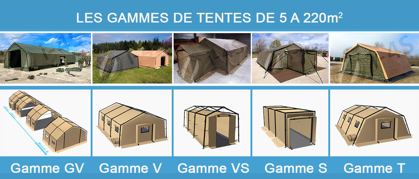 GAMMES I-4S TENTE MILITAIRE ABRI METALLO TEXTILE